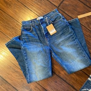 NWT Reformation Hanna Slouch Mid Rise Straight Jeans
